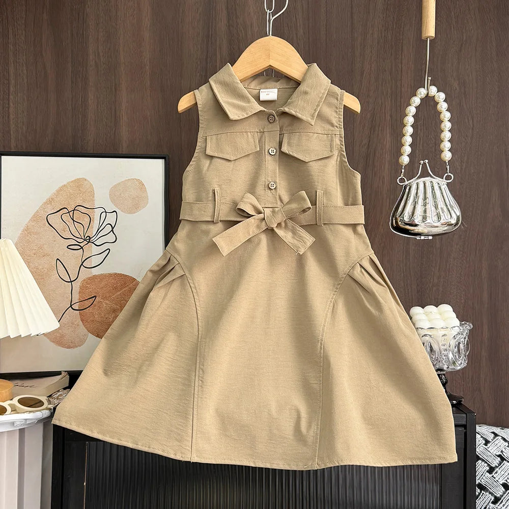 Girls Windbreak Summer Sleeveless Dress