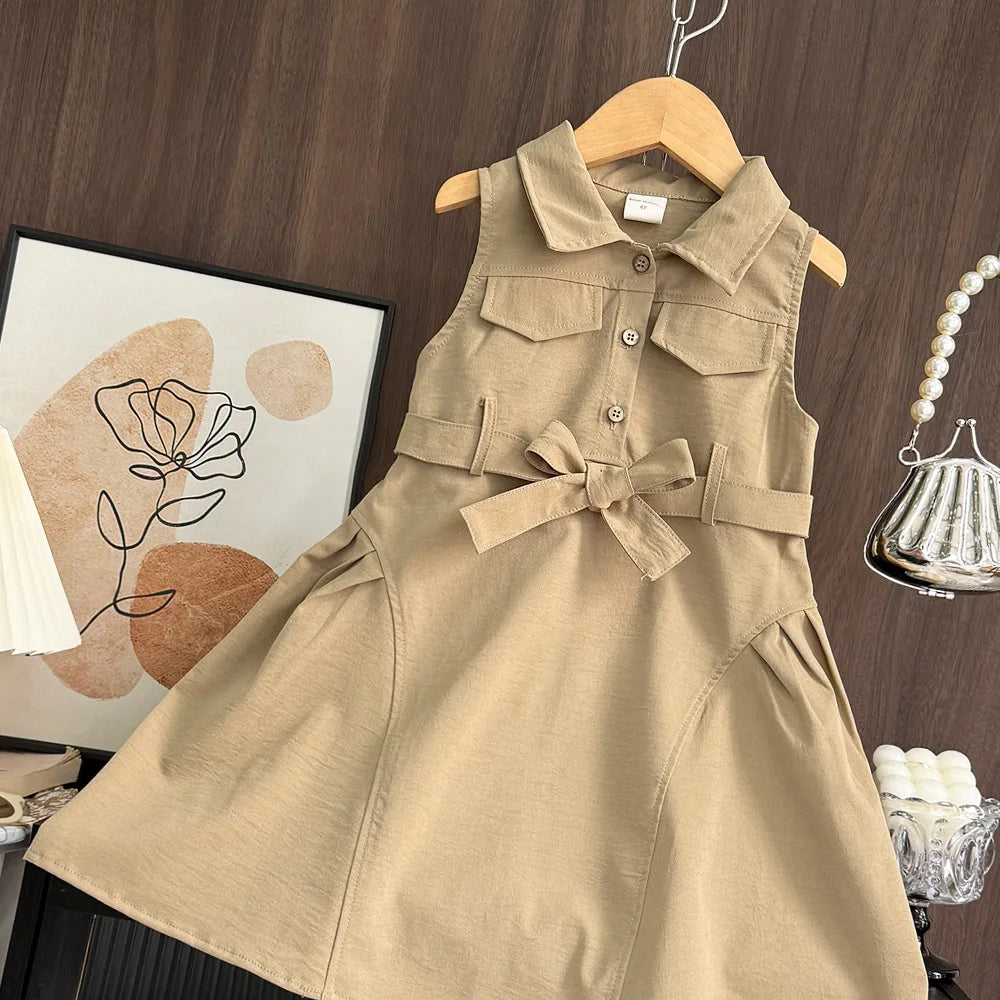 Girls Windbreak Summer Sleeveless Dress