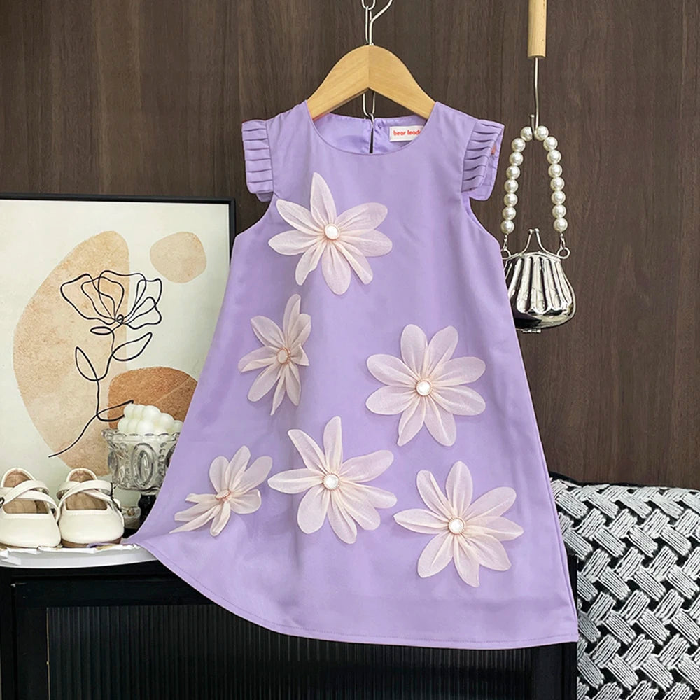 3D Girls Princess Flower Dress