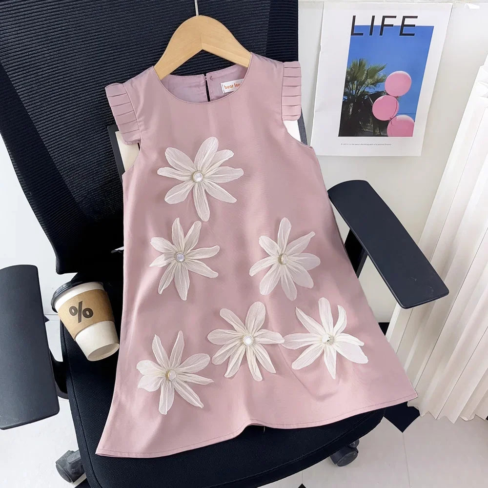 3D Girls Princess Flower Dress