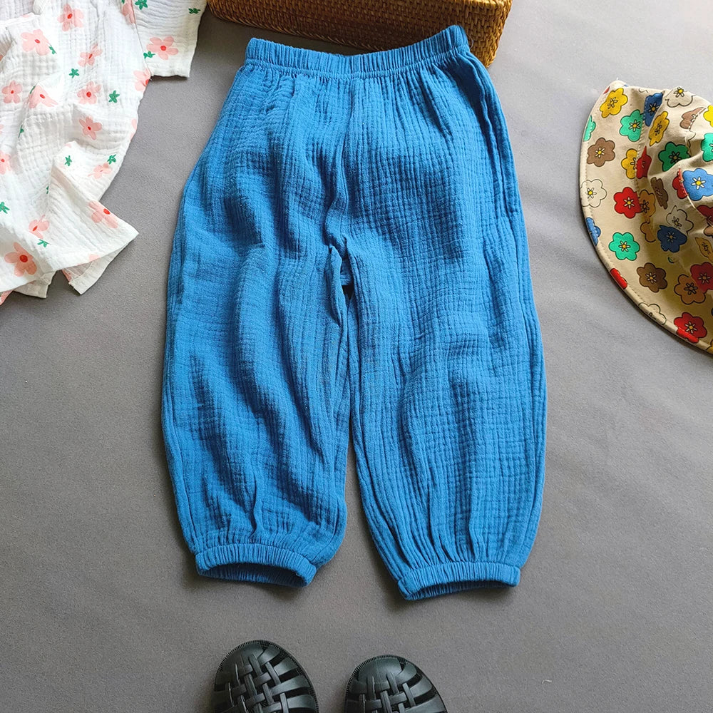 Unisex Summer Breathable Cotton Linen Loose Harem Pants