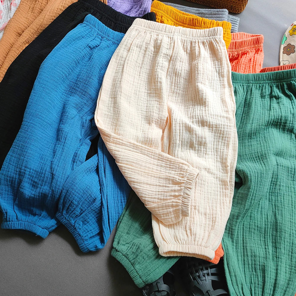 Unisex Summer Breathable Cotton Linen Loose Harem Pants
