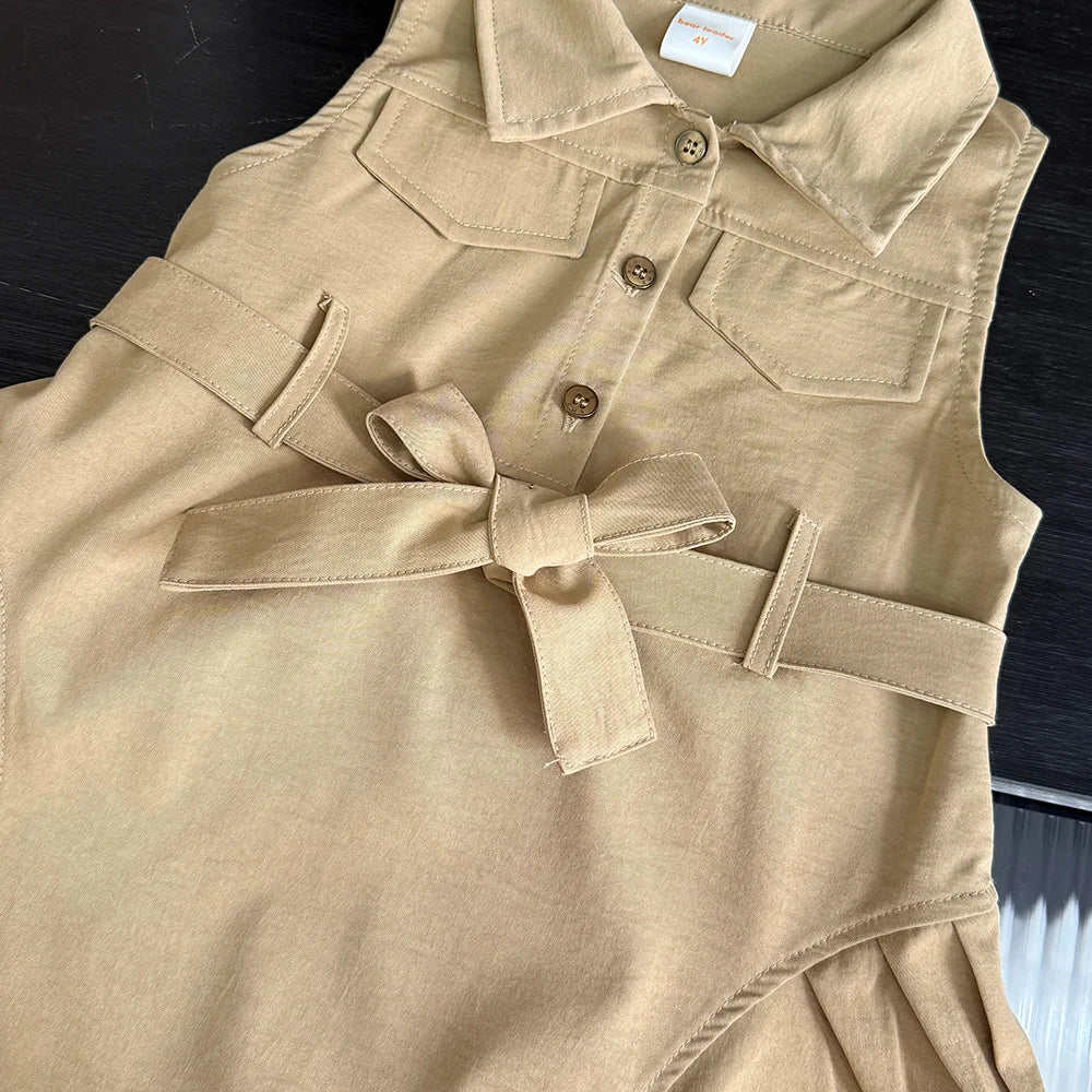 Girls Windbreak Summer Sleeveless Dress