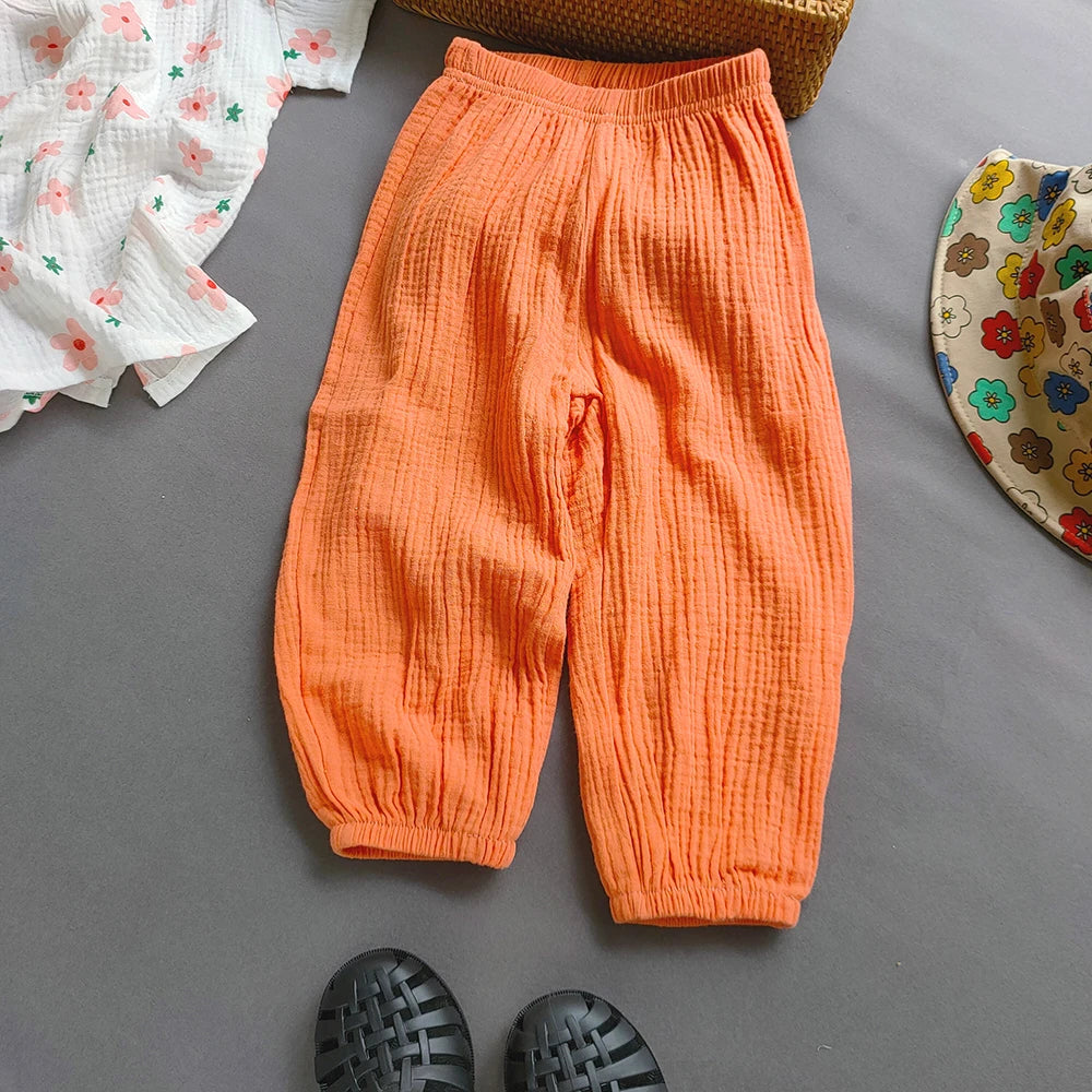 Unisex Summer Breathable Cotton Linen Loose Harem Pants