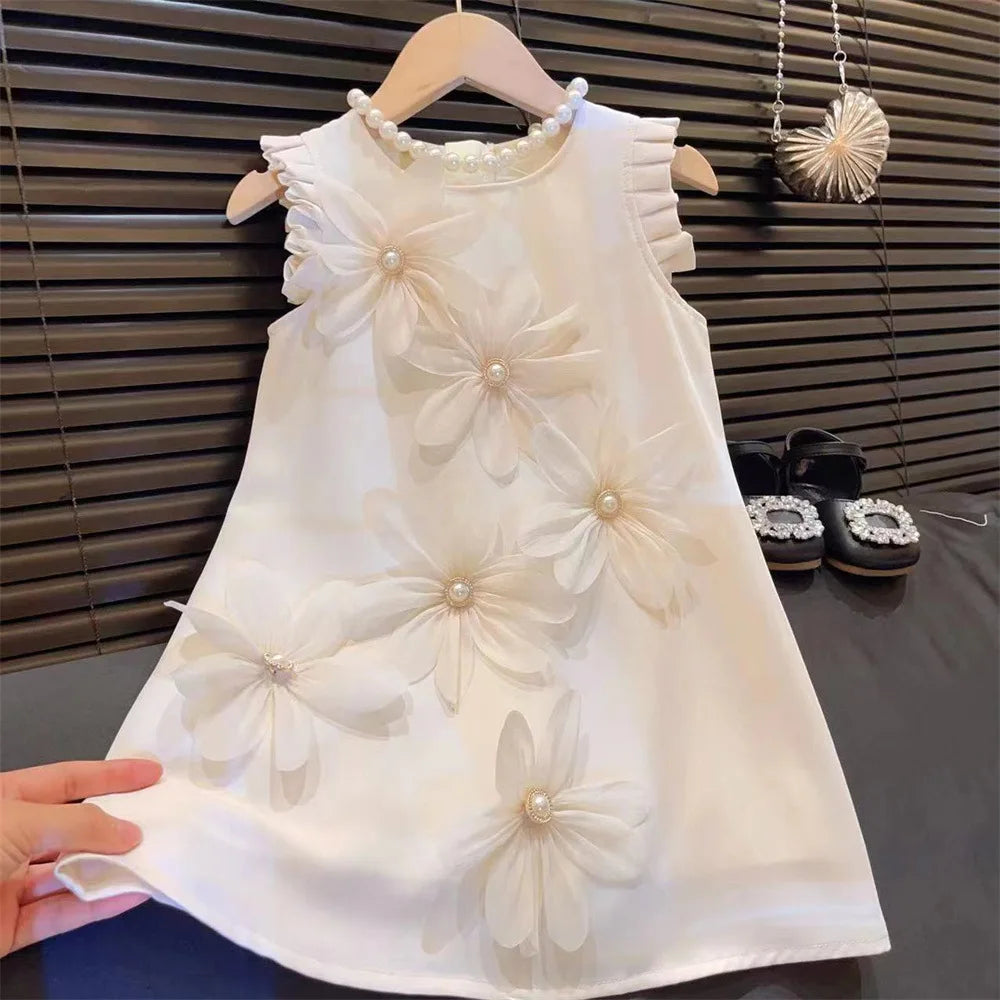 3D Girls Princess Flower Dress