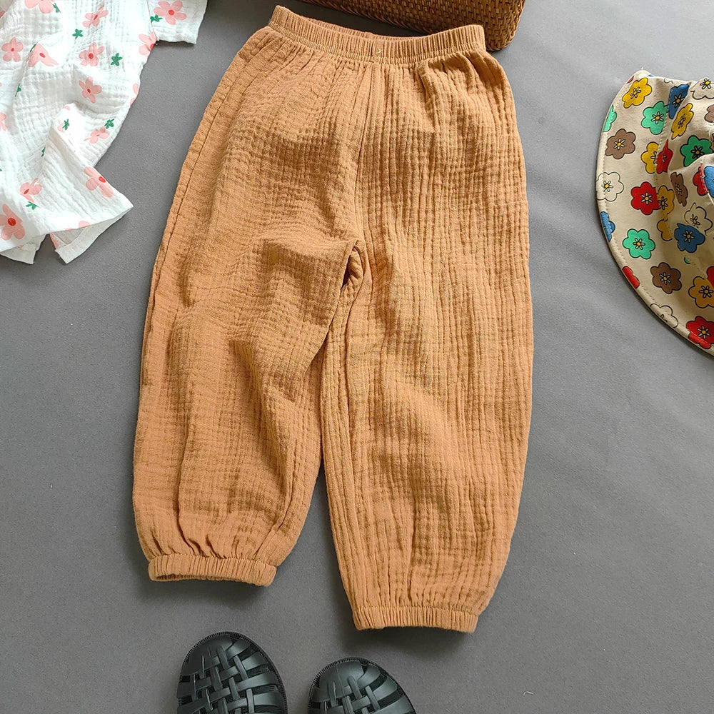 Unisex Summer Breathable Cotton Linen Loose Harem Pants