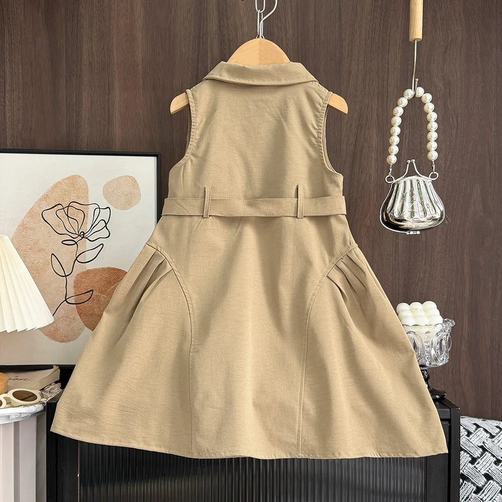 Girls Windbreak Summer Sleeveless Dress