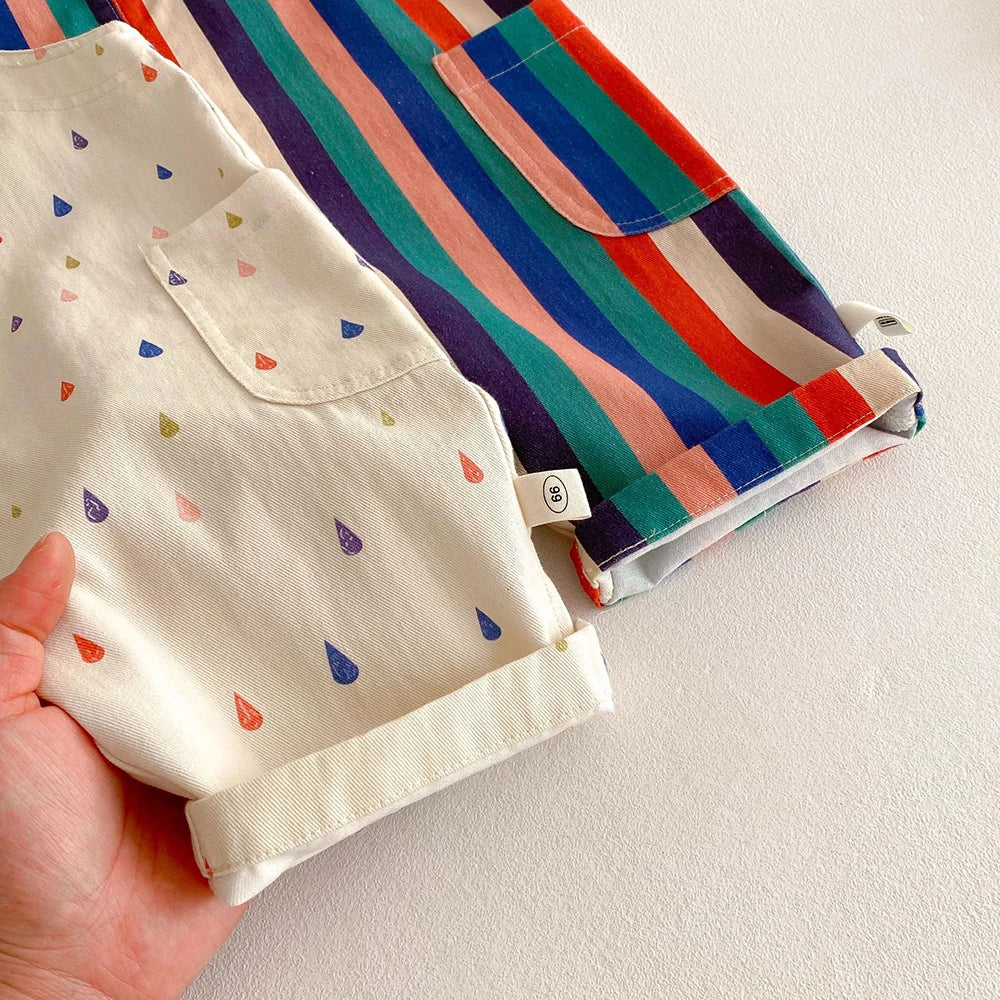 Unisex New Spring Polk Dot/Striped Overalls