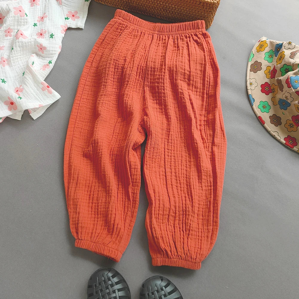 Unisex Summer Breathable Cotton Linen Loose Harem Pants