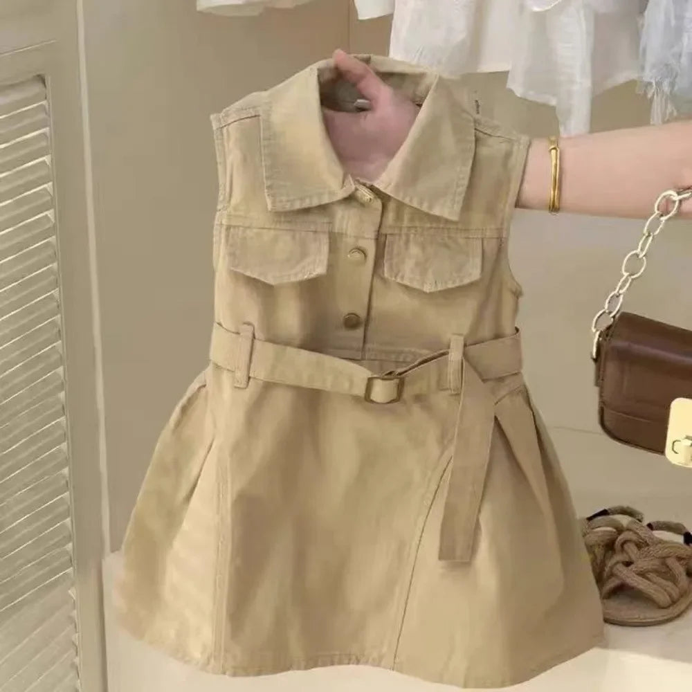 Girls Windbreak Summer Sleeveless Dress