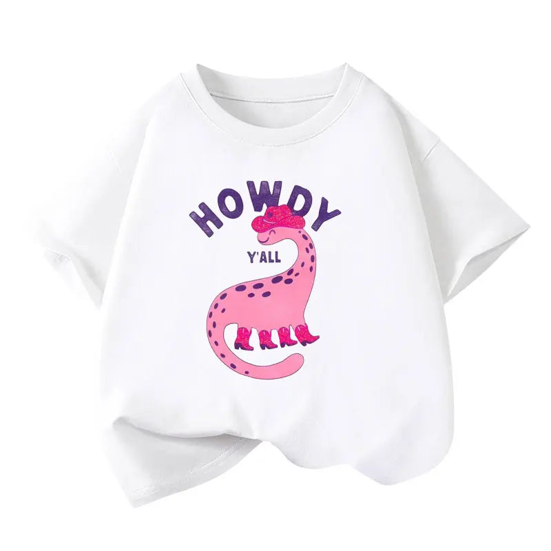 Kids Tees Fashion Cartoon Print T-shirts for Boys/Girls Summer 2025