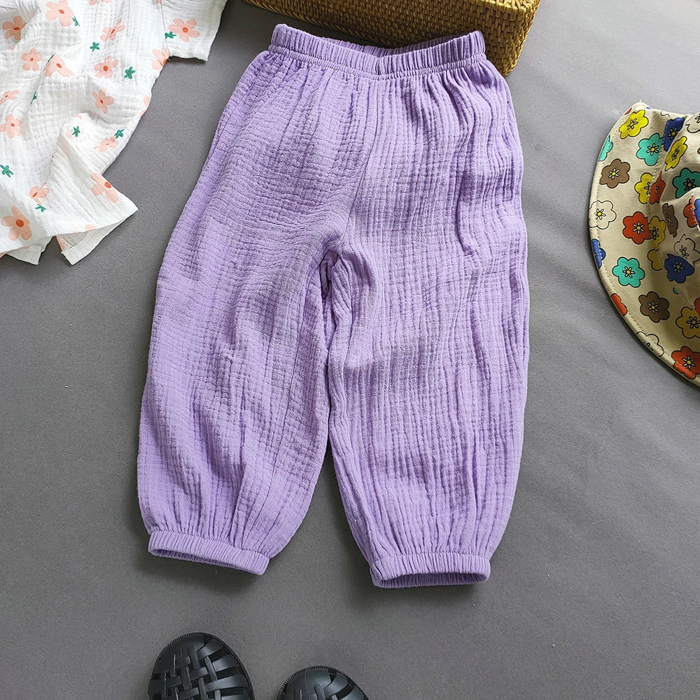Unisex Summer Breathable Cotton Linen Loose Harem Pants
