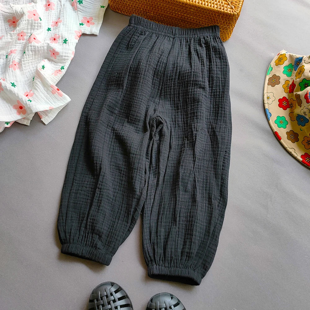 Unisex Summer Breathable Cotton Linen Loose Harem Pants