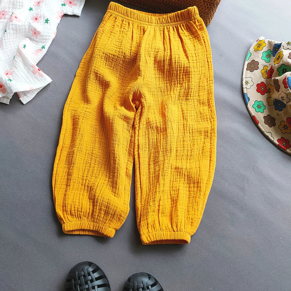 Unisex Summer Breathable Cotton Linen Loose Harem Pants