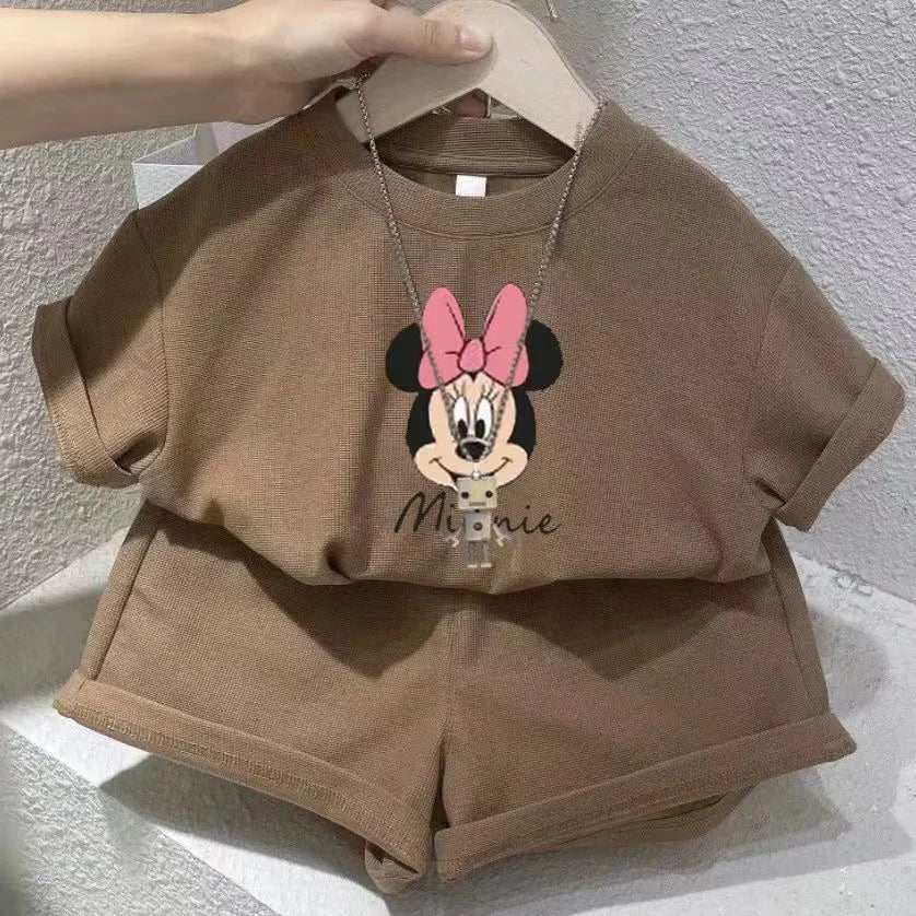 Boys and Girls Disney Printed T-Shirts And Shorts 2pcs Suit Short Sleeve