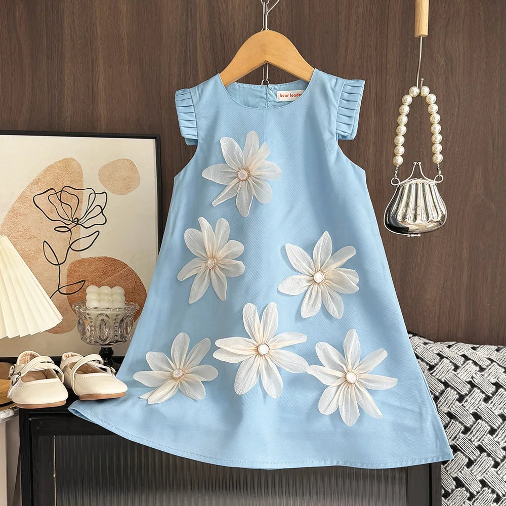 3D Girls Princess Flower Dress