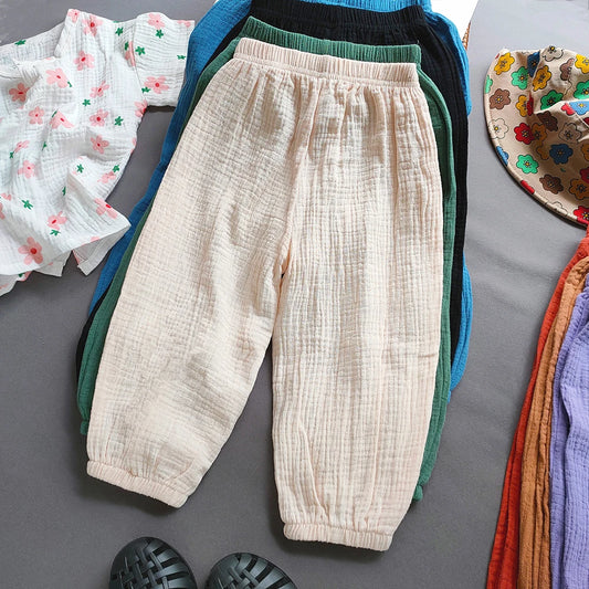 Unisex Summer Breathable Cotton Linen Loose Harem Pants