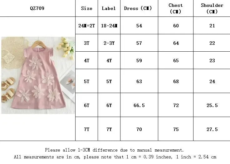 3D Girls Princess Flower Dress