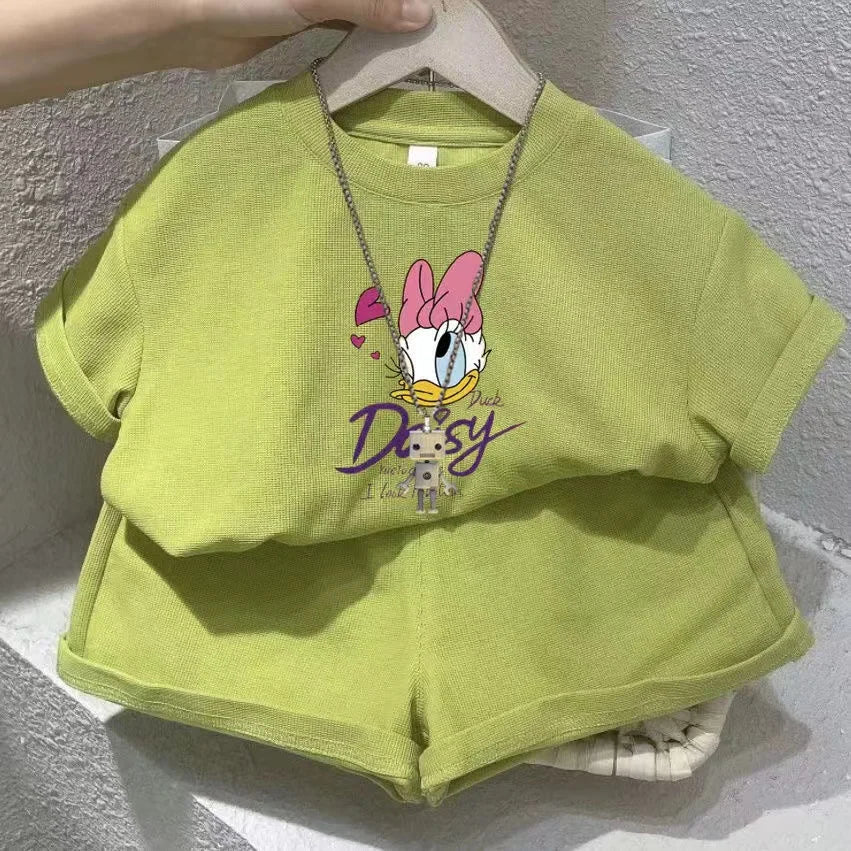 Boys and Girls Disney Printed T-Shirts And Shorts 2pcs Suit Short Sleeve